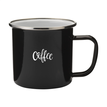 Logotrade werbemittel das Foto: Retro Silber Emaille Tasse 350 ml