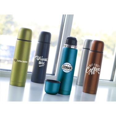 Logotrade Werbeartikel das Foto: Frosted Bottle RCS Recycled Steel 500 ml Thermosflasche