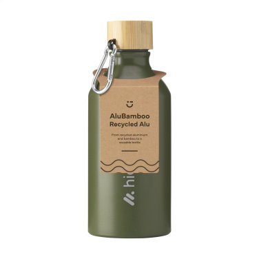 Logotrade werbemittel das Foto: AluBamboo GRS Recycled Alu 500 ml Wasserflasche