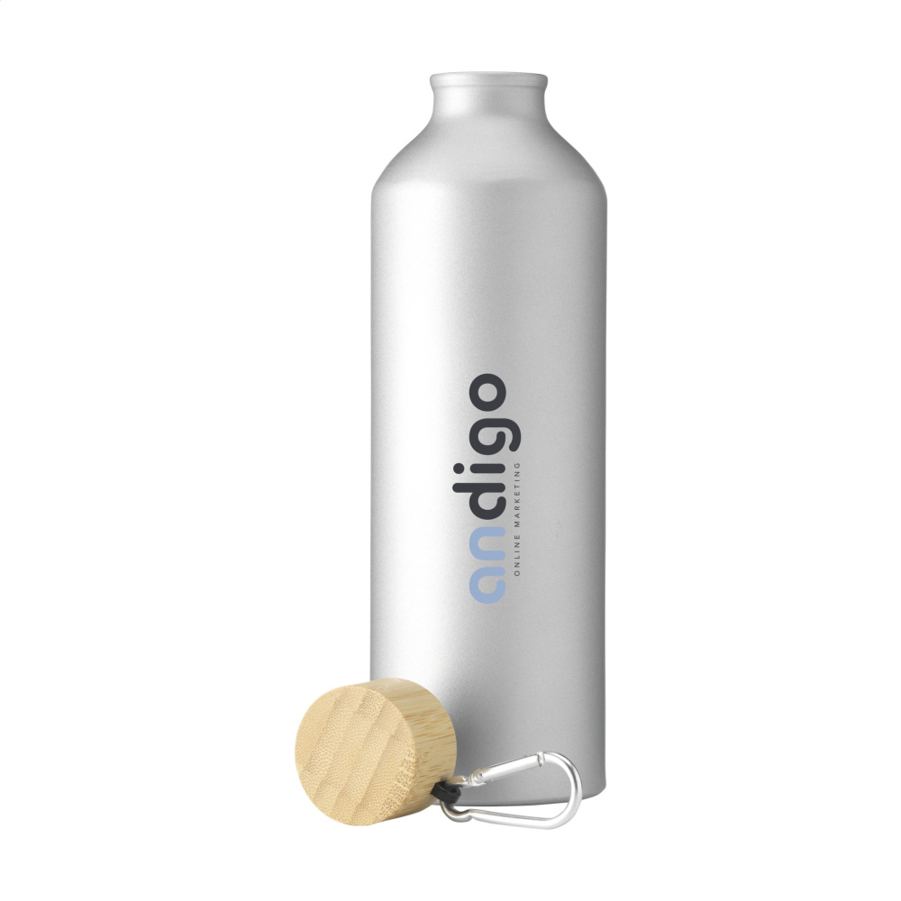 Logotrade Werbeartikel das Foto: AluBamboo GRS Recycled Alu 750 ml Wasserflasche