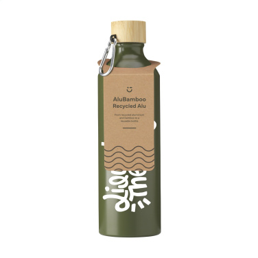 Logotrade werbemittel das Foto: AluBamboo GRS Recycled Alu 750 ml Wasserflasche