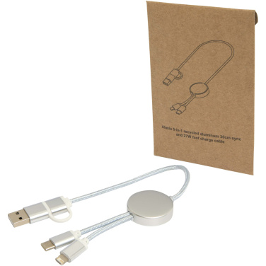 Logotrade werbemittel das Foto: Alasia 30 cm 5-in-1 Kabel aus recyceltem Kunststoff für Datenübertragung und 27W Schnellladung