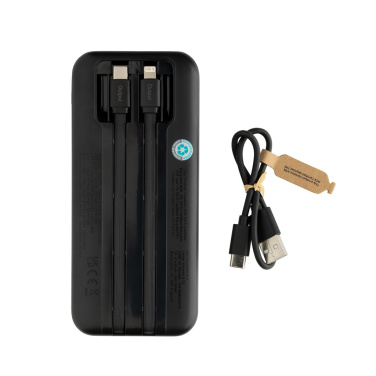 Logotrade Logogeschenke das Foto: Turbopack 10000mAh Powerbank mit integr. Kabeln aus RCS rABS