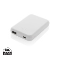 Stellar 5.000mAh 5W magnetische Powerbank aus RCS rec. ABS, Weiß