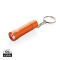 Flash Schlüsselanhänger-Taschenlampe aus RCS rec. Aluminium, orange