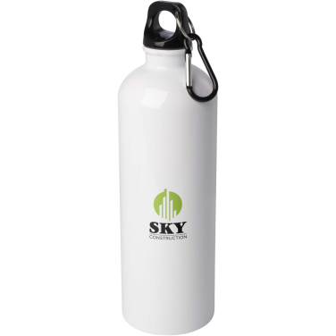 Logotrade Werbeartikel das Foto: Oregon 750 ml RCS-zertifizierte, einwandige Trinkflasche aus Edelstahl mit Karabinerhaken