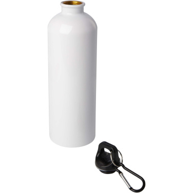 Logotrade Geschäftsgeschenke das Foto: Oregon 750 ml RCS-zertifizierte, einwandige Trinkflasche aus Edelstahl mit Karabinerhaken