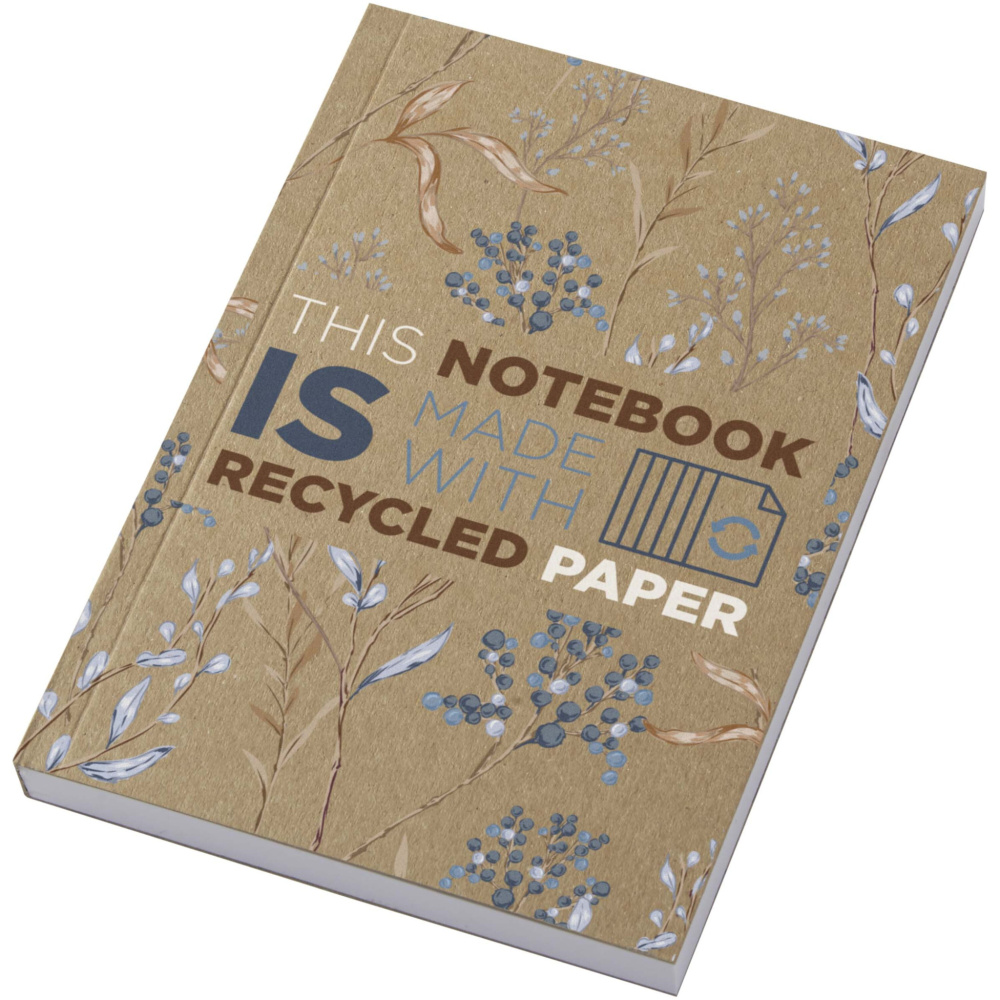 Logotrade Geschäftsgeschenke das Foto: Novella Austen A6 Softcover Notizbuch aus recyceltem Kraftpapier – 100 Blatt