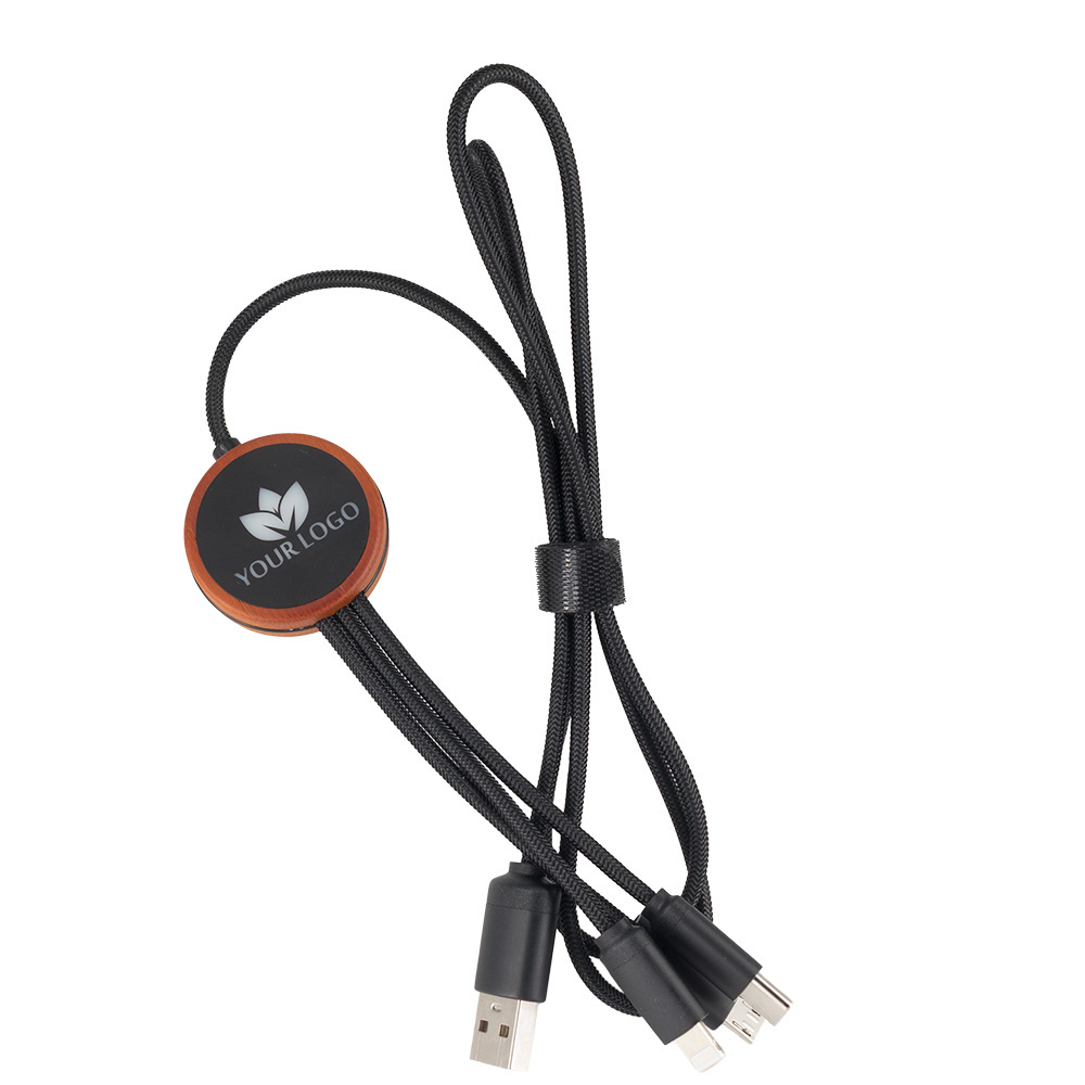 Logotrade Geschäftsgeschenke das Foto: Kabel 3in1 mit beleuchtetem Logo - LH-ZM04