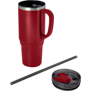 Logotrade Firmengeschenke das Foto: Melbourne 1200 ml RCS-zertifizierter Isolierbecher mit Strohhalm