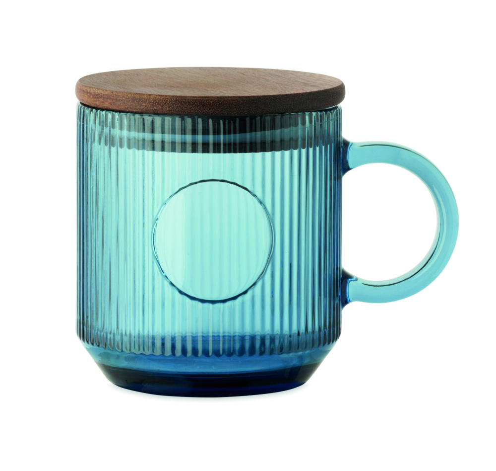Logotrade Werbegeschenke das Foto: Gerippter Glasbecher 300ml