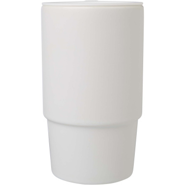 Logotrade Firmengeschenke das Foto: Carter 450 ml Keramiktasse mit Kunststoffdeckel