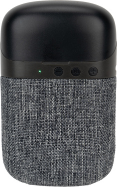 Logotrade Firmengeschenke das Foto: Bluetooth-Lautsprecher HF01 mit integrierten Ohrhörern 2 in 1