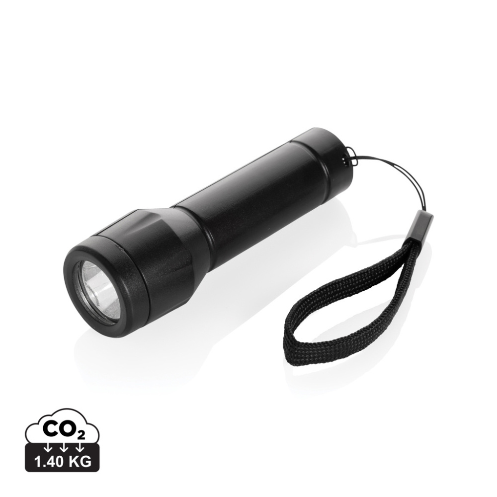 Logotrade Werbegeschenke das Foto: Flara USB-aufladbare Taschenlampe aus RCS recyceltem ABS
