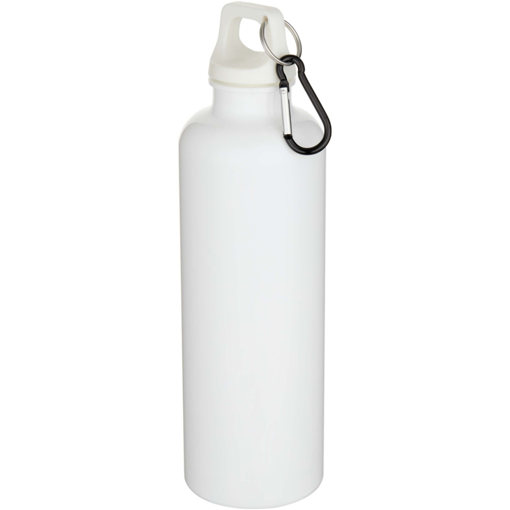 Logotrade Werbegeschenke das Foto: Oregon 750 ml einfarbige RS-zertifizierte Wasserflasche aus recyceltem Kunststoff mit Karabinerhaken