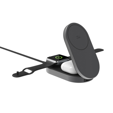 Logotrade Werbegeschenke das Foto: Quantum Ultra-Fast 3-in-1 25W faltbarer Wireless Charger