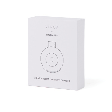 Logotrade Geschäftsgeschenke das Foto: VINGA Baltimore 2-in-1 kabelloser 15W RCS Travel Charger
