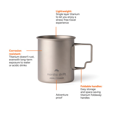 Logotrade Werbegeschenke das Foto: Nordic Drift Trail Ultraleichte Titan-Becher 450ml