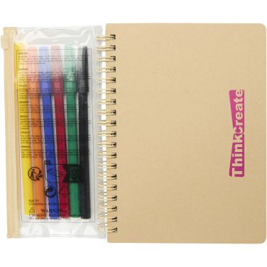 Logotrade Werbeartikel das Foto: Squiggle B6 Notizbuch mit festem Einband und Marker-Set