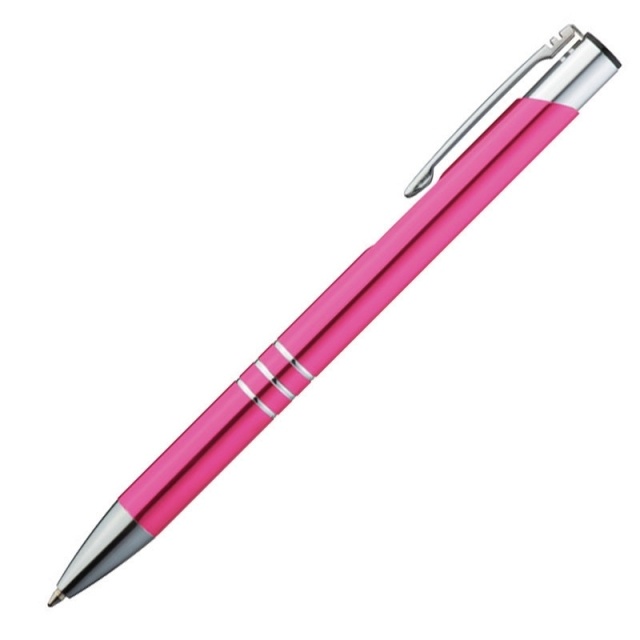 Logo trade promotional gifts picture of: Metal ball pen 'Ascot'  color pink