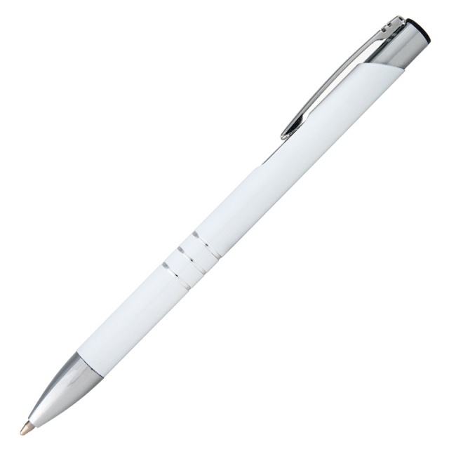 Logotrade promotional gift image of: Metal ball pen 'Ascot'  color white
