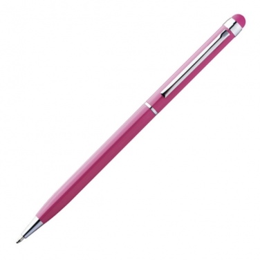 Logo trade corporate gifts image of: Ball pen with touch pen 'New Orleans'  color pink
