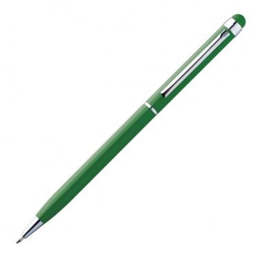 Logo trade promotional gifts picture of: Ball pen with touch pen 'New Orleans'  color green
