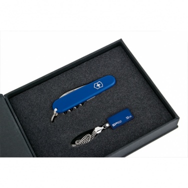 Logotrade business gifts photo of: Elegant giftset in blue colour  8GB	color blue
