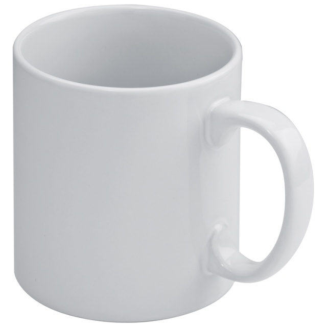 Logo trade promotional giveaway photo of: Ceramic mug Monza, white