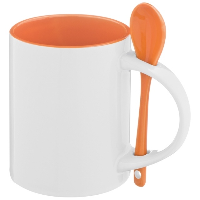 Logo trade promotional giveaway photo of: Ceramic cup Savannah, orange