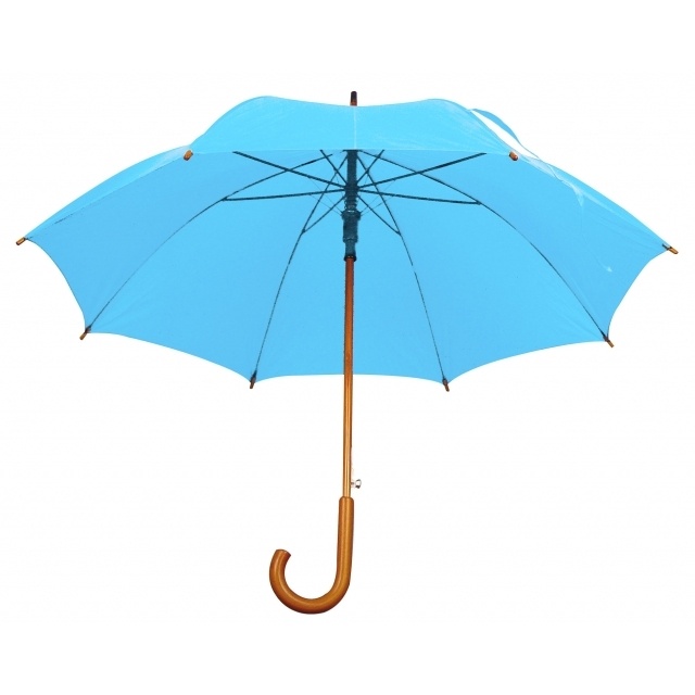 Logotrade promotional merchandise picture of: Wooden automatic umbrella NANCY  color light blue