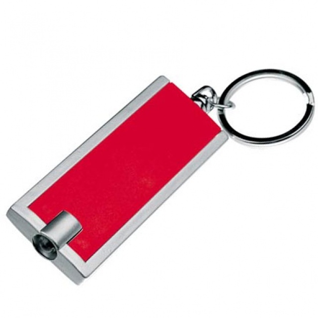 Logo trade corporate gifts image of: Plastic key ring 'Bath'  color red