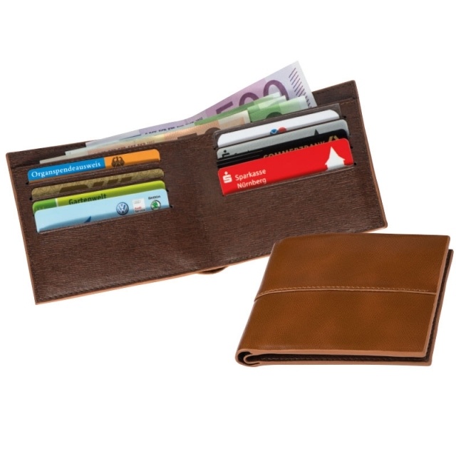 Logo trade business gift photo of: Mens wallet Glendale, brown