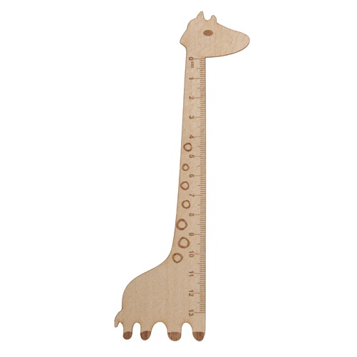 Logo trade promotional gifts picture of: Wooden ruler Giraff, 13 cm