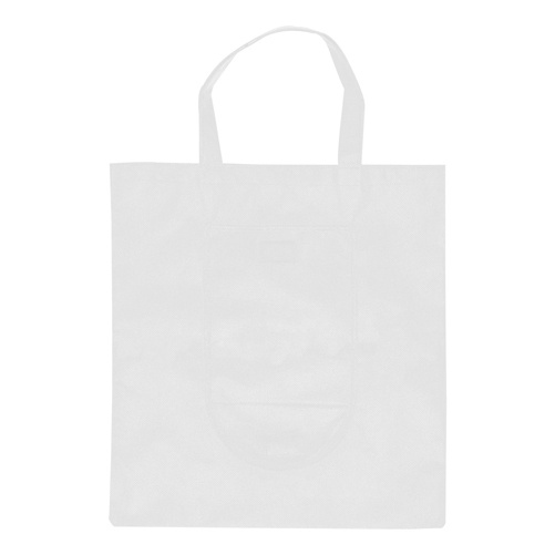 Logo trade promotional giveaways image of: Foldable shopping bag,white