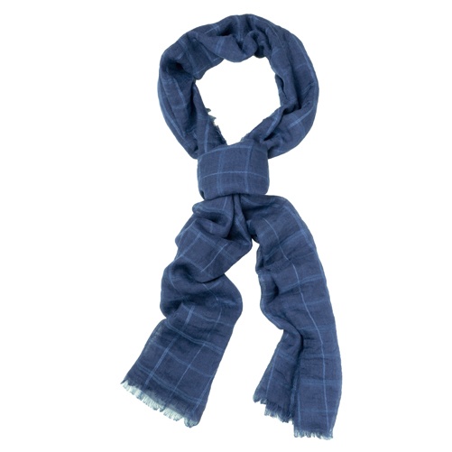 Logo trade promotional gift photo of: Cool striped scarf navy blue