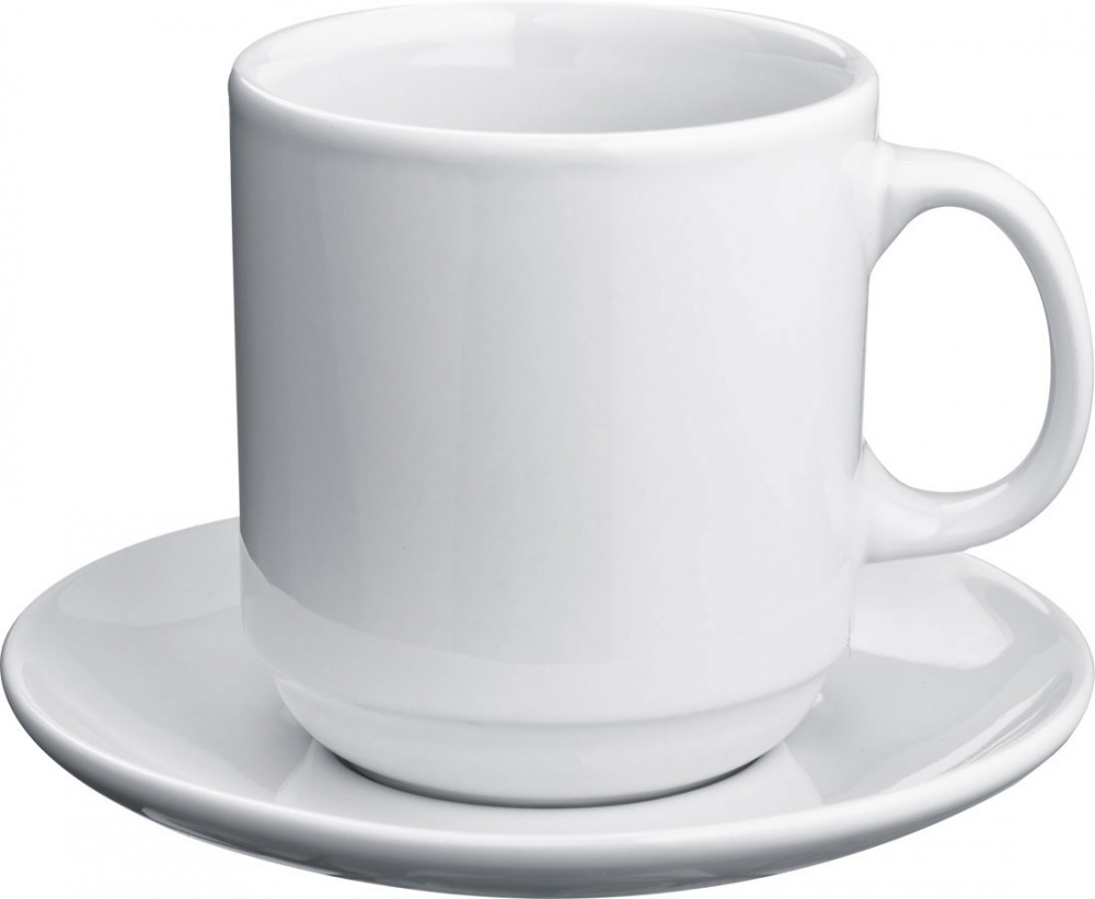 Logotrade promotional gifts photo of: Set of white coffee mug and coaster, white