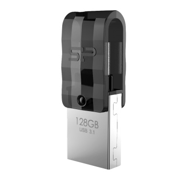 Logo trade promotional merchandise image of: Pendrive Silicon Power Mobile C31 128GB, black