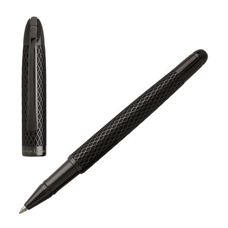 Logotrade corporate gift image of: Rollerball pen Rhombe, black