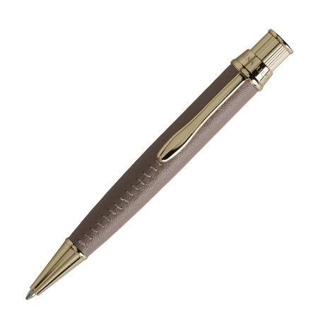Logo trade promotional giveaways image of: Ballpoint pen Evidence Leather Sandy Pink