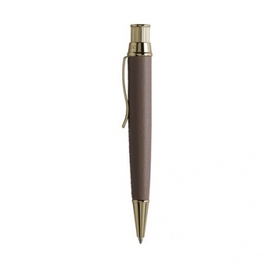 Logo trade promotional merchandise photo of: Ballpoint pen Evidence Leather Sandy Pink