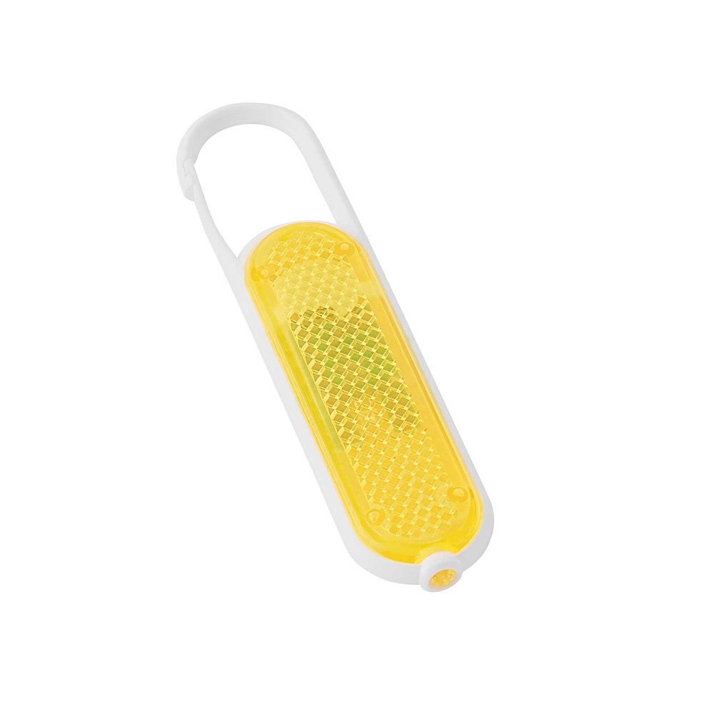 Logotrade corporate gift picture of: Plastic safety reflector with carabiner and light, yellow