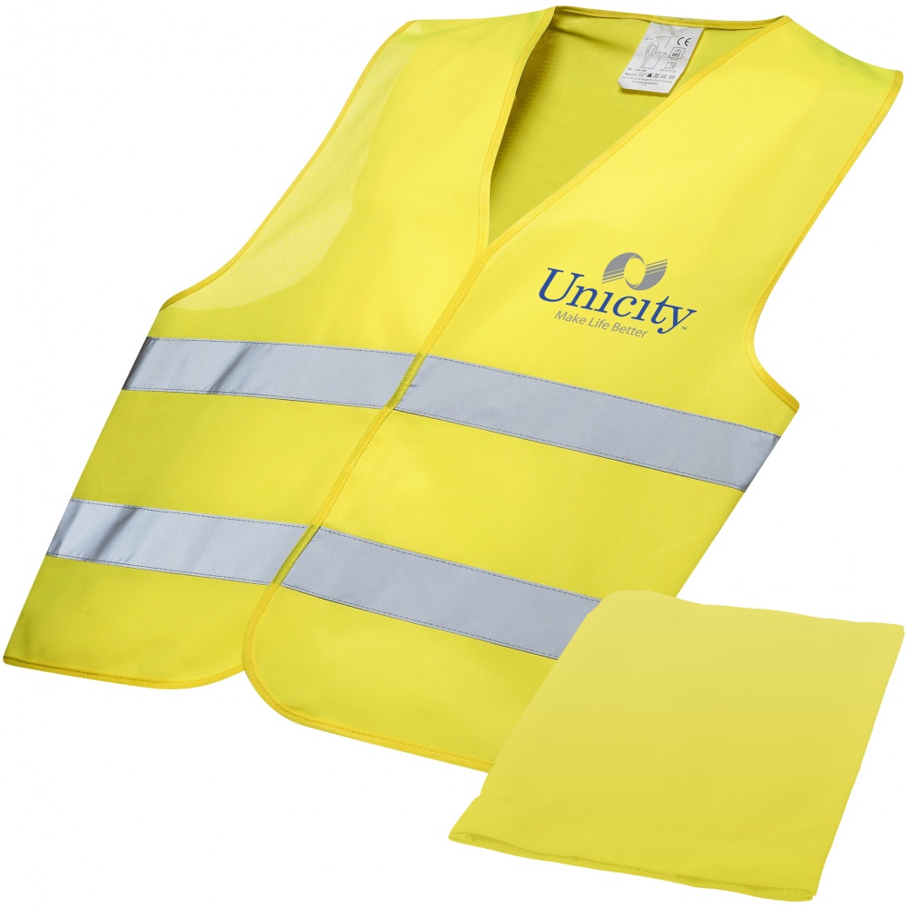 Logo trade promotional items picture of: Professional safety vest in pouch, yellow