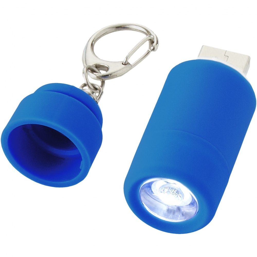 Logo trade promotional merchandise picture of: Avior rechargeable USB key light, blue