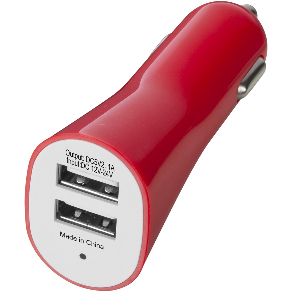 Logotrade promotional merchandise picture of: Pole dual car adapter, red