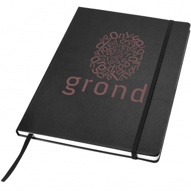 Logo trade promotional giveaways picture of: Executive A4 hard cover notebook, black