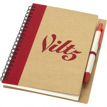 Logo trade promotional giveaway photo of: Priestly notebook with pen, red