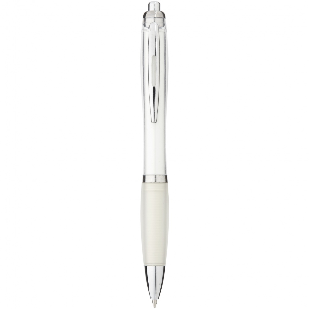 Logo trade promotional giveaway photo of: Nash ballpoint pen, white