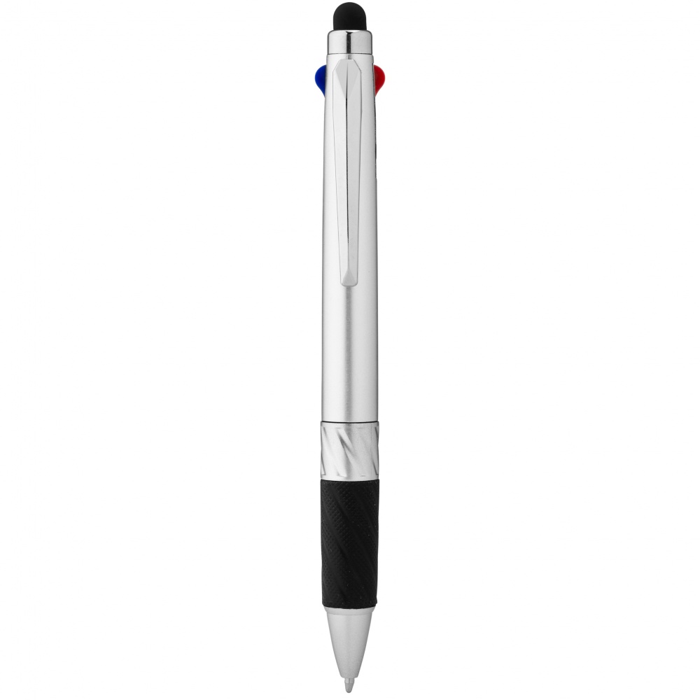 Logotrade promotional giveaway image of: Burnie multi-ink stylus ballpoint pen, silver