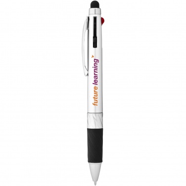 Logotrade promotional merchandise image of: Burnie multi-ink stylus ballpoint pen, silver